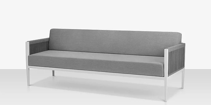 DecoScape Skye Sofa in Tex White Frame/Gray Durarope SF-3303-103-TXW-GRY