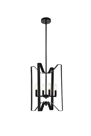 Elegant Hoffman 4 Lights Pendant in Black LD7072D14BK CLOSEOUT