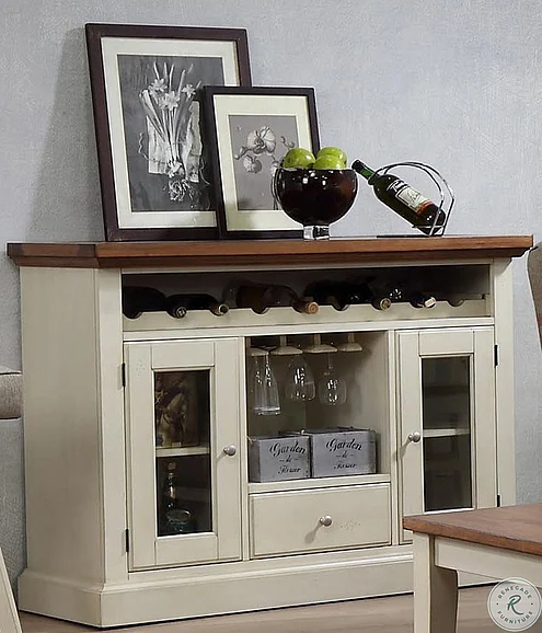 ECI Furniture Choices Dining Server in Antique White/Acacia 0733-20-SR