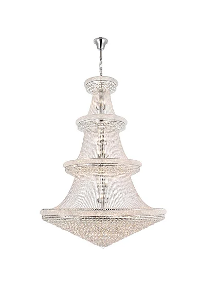 Elegant Primo 66 Light Chrome Chandelier Clear Royal Cut Crystal V1800G72C/RC