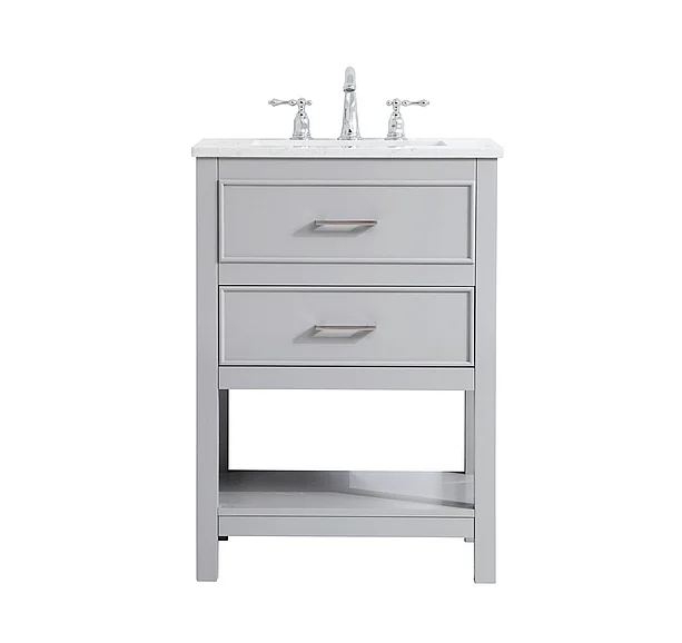 Elegant 24 In. Single Bathroom Vanity in Grey VF19024GR