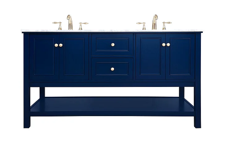 Elegant 60 In. Single Bathroom Vanity in Blue VF27060DBL