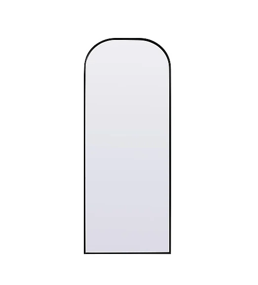 Elegant Metal Frame Arch Full Length Mirror 28X74 In. in Black MR1FL2874BLK
