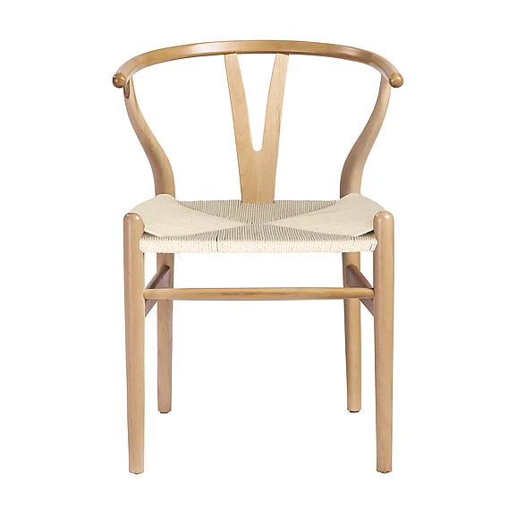 Euro Style Evelina Side Chair in Natural Stained Frame and Natural Rush Seat (Set of 2) 08157NAT CLOSEOUT