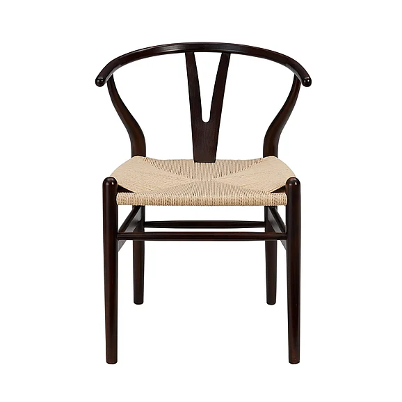 Euro Style Evelina Side Chair in Walnut with Natural Rush Seat (Set of 2) 08157WAL CLOSEOUT
