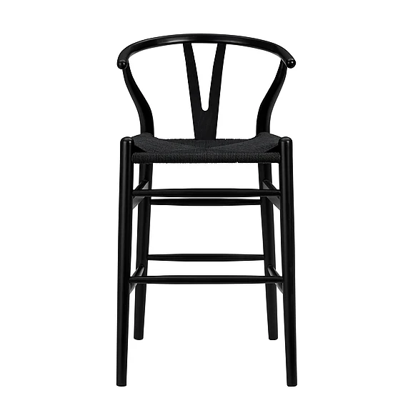 Euro Style Evelina Counter Stool with Black Stained Frame and Rush Seat 08161BLK CLOSEOUT
