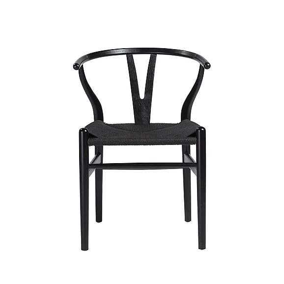 Euro Style Evelina Side Chair with Black Stained Framed and Black Rush Seat (Set of 2) 08162BLK CLOSEOUT