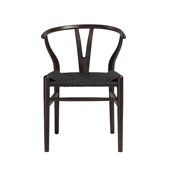 Euro Style Evelina Side Chair with Walnut Stained Framed and Black Rush Seat (Set of 2) 08162WAL CLOSEOUT