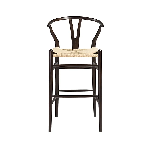 Euro Style Evelina Bar Stool in Walnut and Natural Rush Seat 08165WAL CLOSEOUT