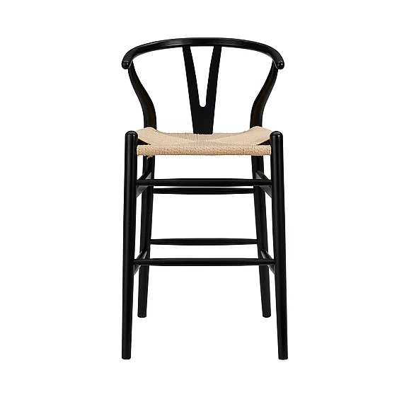 Euro Style Evelina Counter Stool in Black Frame and Natural Seat 08169BLK CLOSEOUT