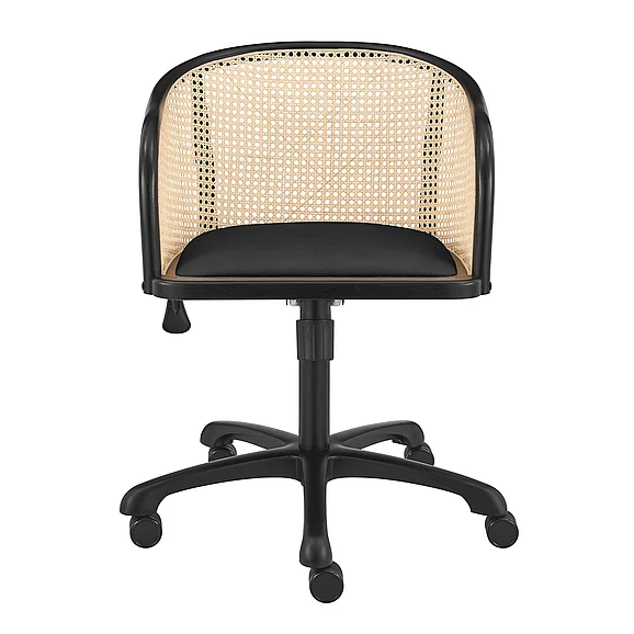 Euro Style Elsy Office Chair in Black with Black Velvet Seat and Black Base 08195-BLK CLOSEOUT