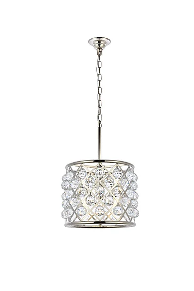 Elegant Madison 4 Light Polished Nickel Pendant Clear Royal Cut Crystal 1206D14PN/RC