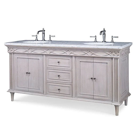Ambella Home Seville Double Sink Chest in French White 08991-110-601