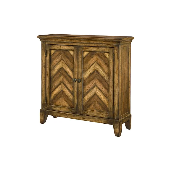 Hammary Hidden Treasures Chevron Cabinet in Cherry 090-665