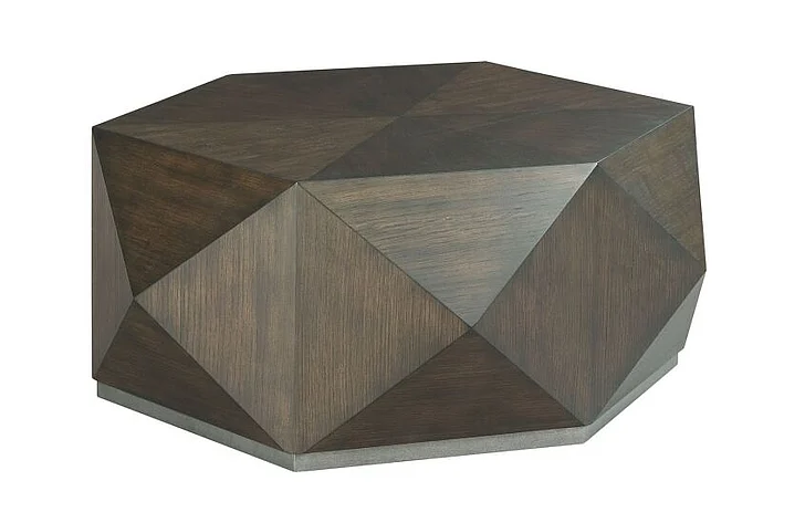 Hammary Hidden Treasures Hex Coffee Table in Brown 090-960