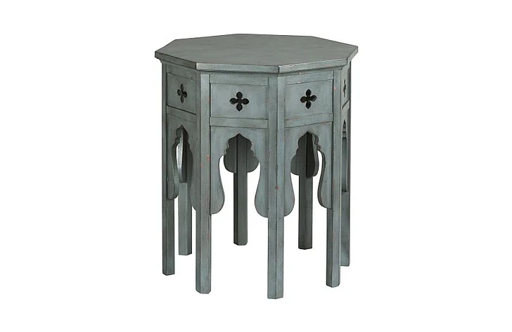 Hammary Hidden Treasures Hex End Table in Blue 090-961