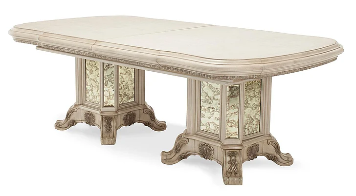 Aico Platine de Royale Rectangular Wood Dining Table in Champagne 09002-201