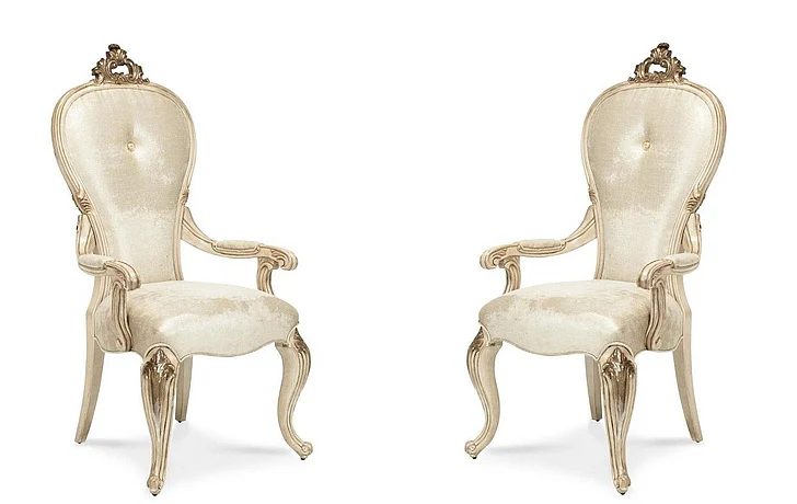 Aico Platine de Royale Arm Chair in Champagne (Set of 2) 09004-201