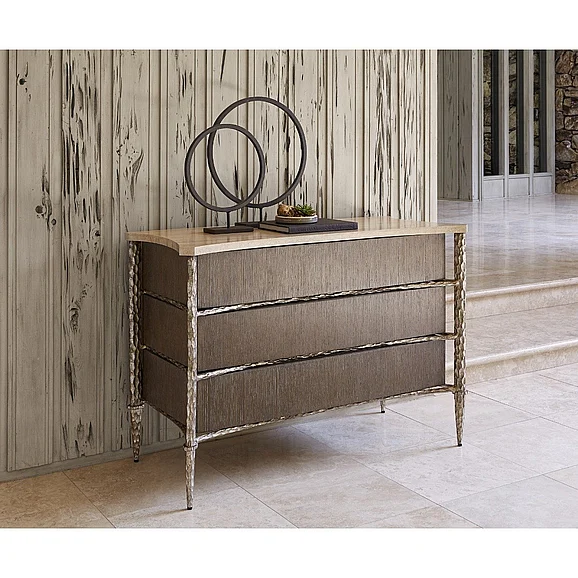 Ambella Home Chiseled Chest in Driftwood/Antique Silver 09133-830-001