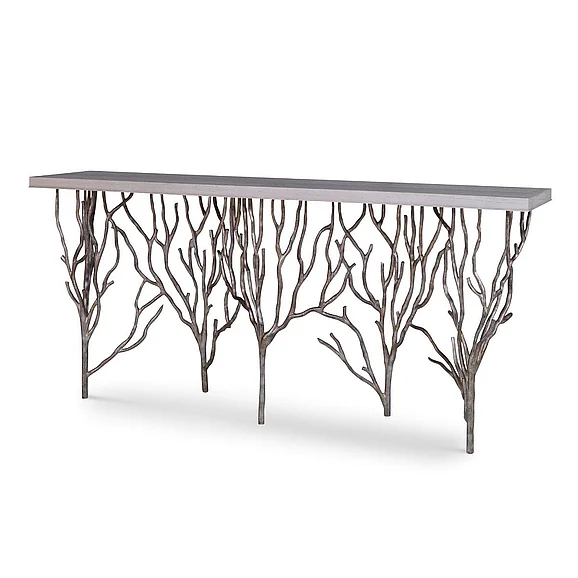 Ambella Home Forest Console Table in Champagne/Silver 09136-850-008