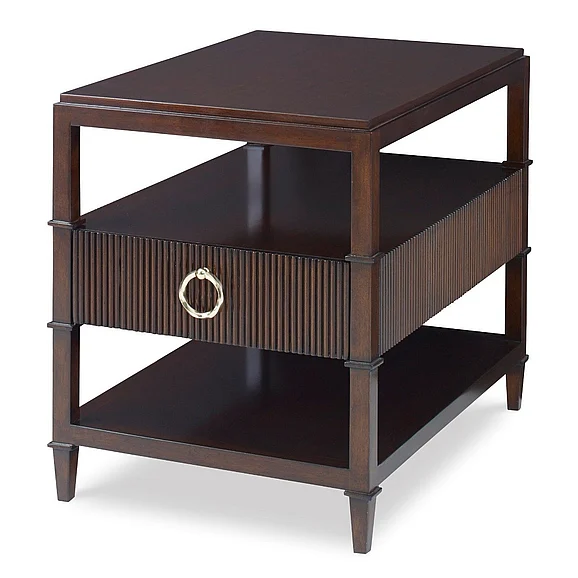 Ambella Home Reeded End Table in Walnut 09170-900-001