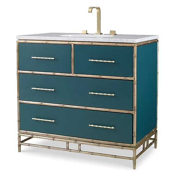 Ambella Home Chinoiserie Sink Chest in Peacock 09175-110-333