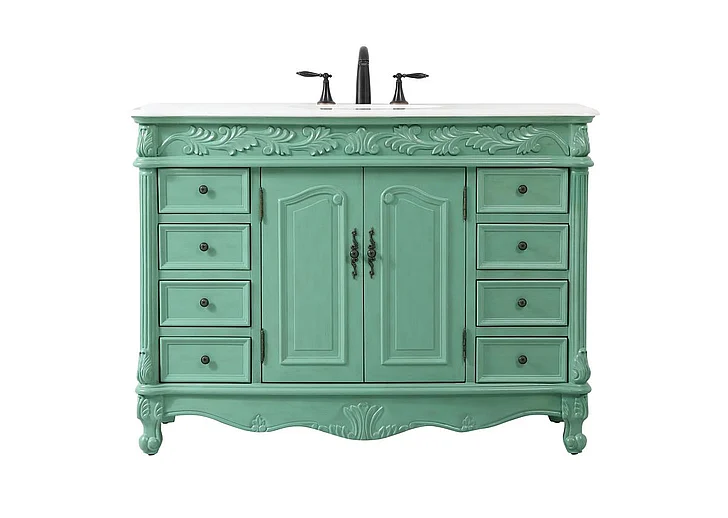 Elegant 48 In. Single Bathroom Vanity in Vintage Mint VF-1039VM