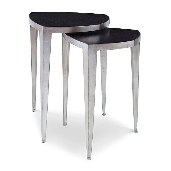 Ambella Home Reuleaux Bunching Tables in Silver/Rubbed Raven 09215-900-026