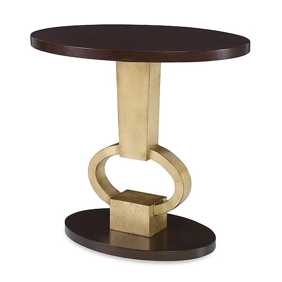 Ambella Home Vision Accent Table in Walnut/Gold Leaf 09216-900-001