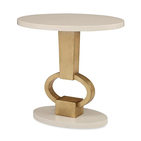 Ambella Home Vision Accent Table in Linen/Gold Leaf 09216-900-010