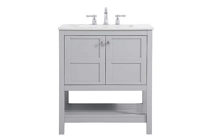 Elegant 30 In. Single Bathroom Vanity in Gray VF16430GR