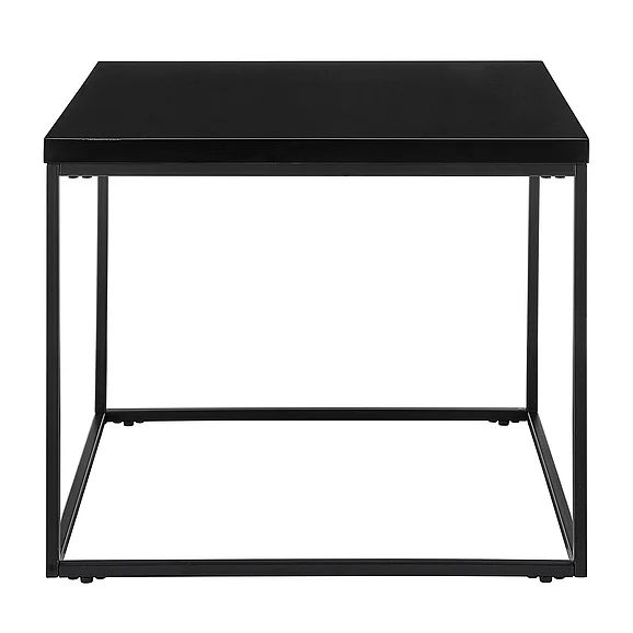 Euro Style Teresa Side Table in High Gloss Black with Matte Black Base 09901BLK CLOSEOUT