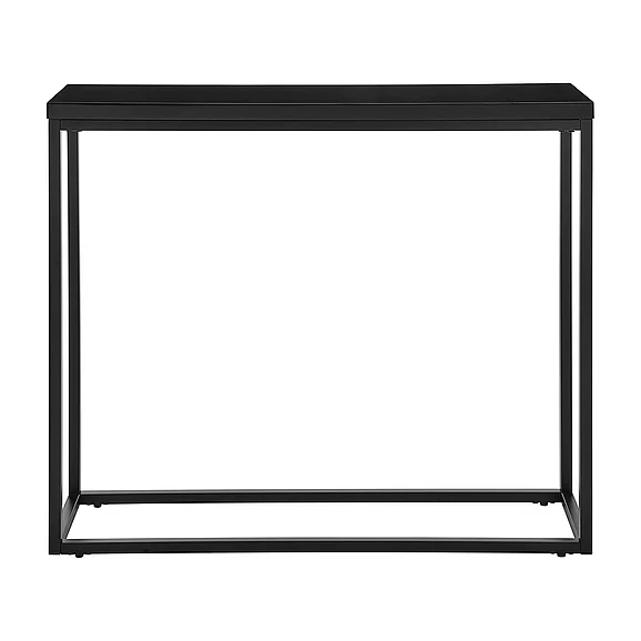Euro Style Teresa Console Table in High Gloss Black with Matte Black Base 09911BLK CLOSEOUT