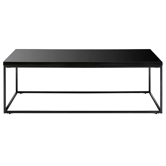 Euro Style Teresa Rectangular Coffee Table in High Gloss Black with Matte Black Base 09941BLK CLOSEOUT