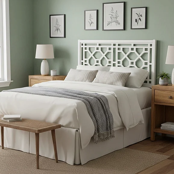 Tabor Chippendale White Headboard - Queen/Full