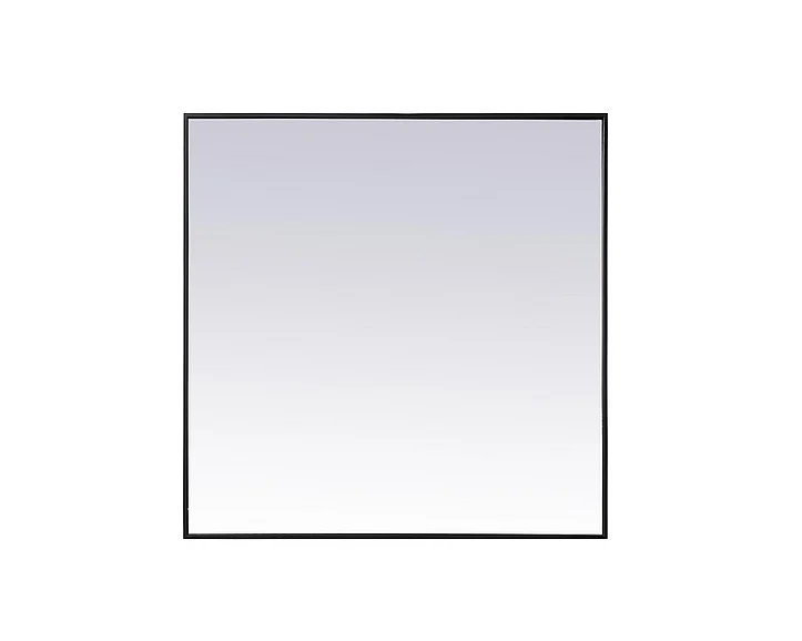 Elegant Metal Frame Square Mirror 42 In. in Black MR44242BK