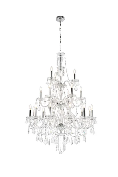 Elegant Giselle 21 Light Chrome Chandelier Clear Royal Cut Crystal V7890G38C/RC