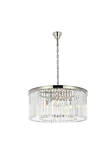 Elegant Sydney 8 Light Polished Nickel Chandelier Clear Royal Cut Crystal 1238D31PN/RC