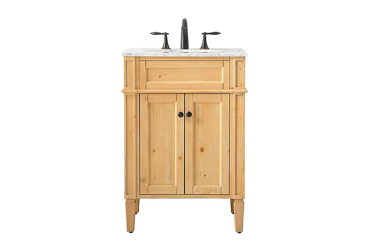 Elegant 24 In. Single Bathroom Vanity in Natural Wood VF12524NW