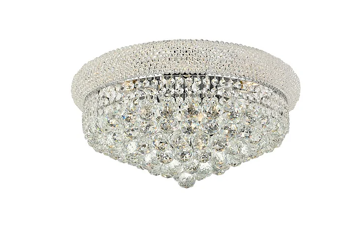 Elegant Primo 10 Light Chrome Flush Mount Clear Royal Cut Crystal V1800F20C/RC