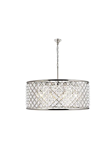 Elegant Madison 10 Light Polished Nickel Chandelier Clear Royal Cut Crystal 1213G43PN/RC