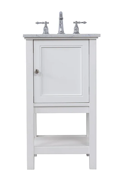 Elegant 19 In. Single Bathroom Vanity Set in White VF27019WH