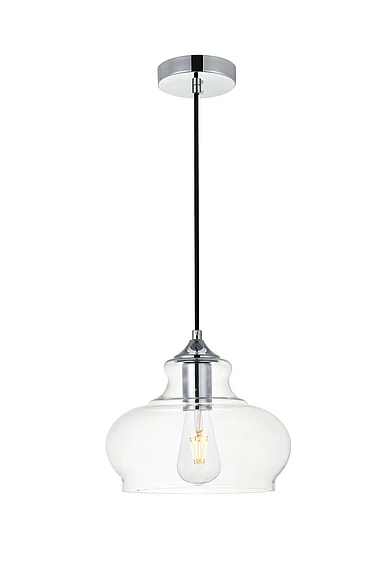 Elegant Destry 1 Light Chrome Pendant with Clear Glass LD2246C