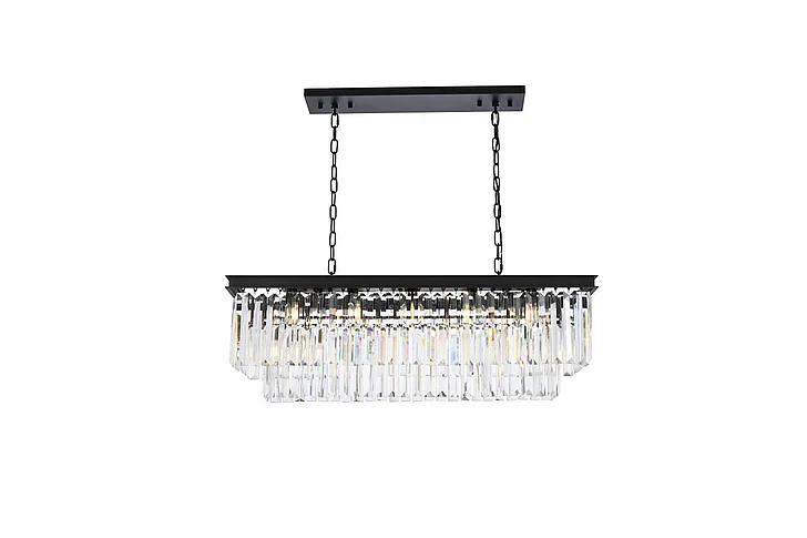 Elegant Sydney 12 Light Matte Black Chandelier Clear Royal Cut Crystal 1232D40MB/RC