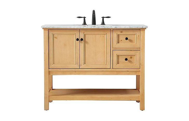 Elegant 42 In. Single Bathroom Vanity in Natural Wood VF27042NW