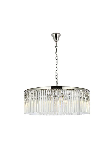 Elegant Sydney 10 Light Polished Nickel Chandelier Clear Royal Cut Crystal 1208G43PN/RC