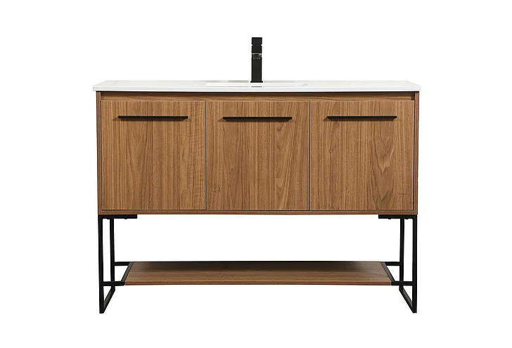 Elegant 48 In. Single Bathroom Vanity in Walnut Brown VF42548WB CLOSEOUT
