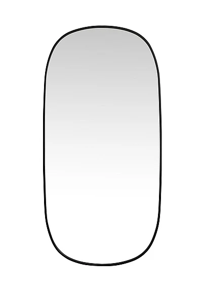 Elegant Metal Frame Oval Mirror 30X60 In. in Black MR2B3060BLK