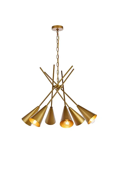 Elegant Casen 32 In. Pendant in Brass LD651D32BR CLOSEOUT
