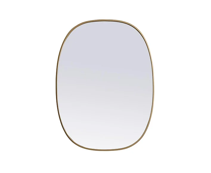 Elegant Metal Frame Oval Mirror 30X40 In. in Brass MR2B3040BRS